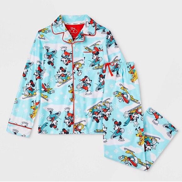 Disney Other - Disney Flannel Pajama Set Mickey Mouse & Friends 2 Pc Ladies Sz Small NWT Retro